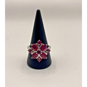 925 Silver Ring Size Size 8, Unknown Red Stone, Garnet?